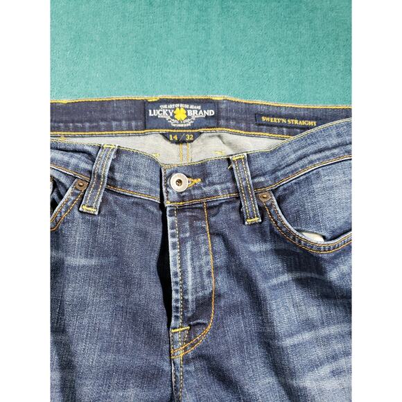 Lucky Brand Jeans Size 14 Womens Blue Stretch Pant Mid Rise Sweet and Straight - Picture 6 of 13